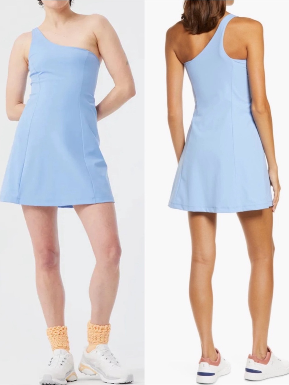 Outdoor Voices One Shoulder Exercise Dress Light Sky Blue Athletic Tennis